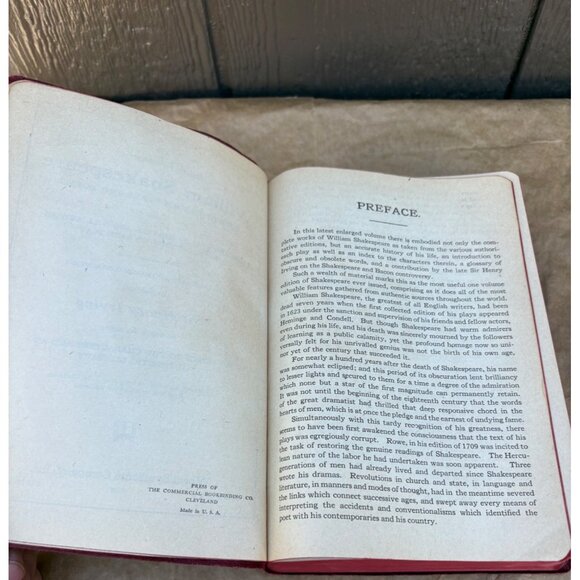 Complete Works of William Shakespeare Embossed Red Leather Hardcover Book 1926 - Picture 11 of 16